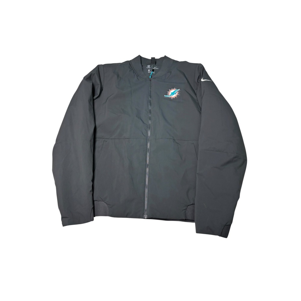 Nike Shield X NFL Miami Dolphins Onfield Bomber Jacket Grey 943972-060 Mens M